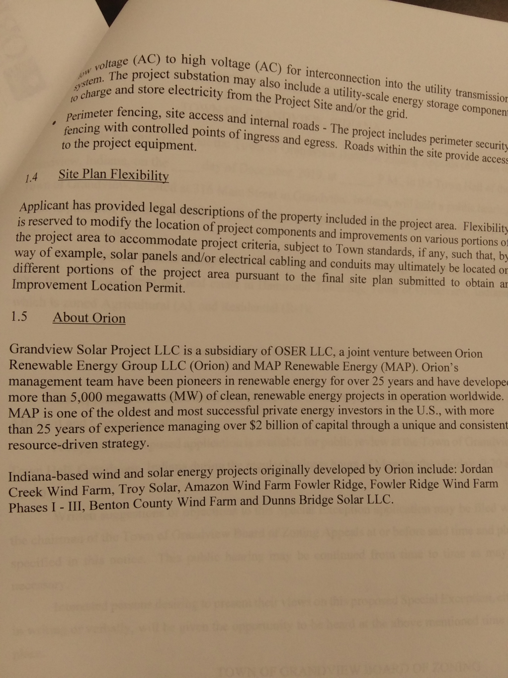 Grandview Indiana Solar Project Narrative 9-11-2020